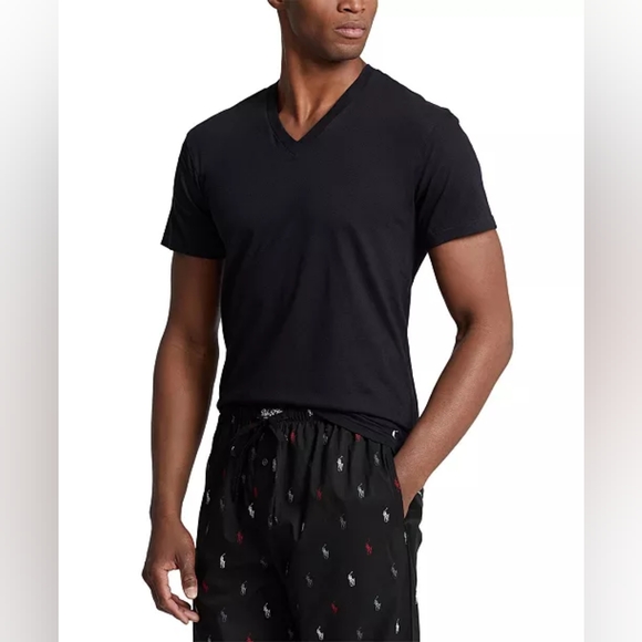 Polo Ralph Lauren V-Neck Classic Fit Undershirt 3-Pack Black, Red, Green - Picture 6 of 12